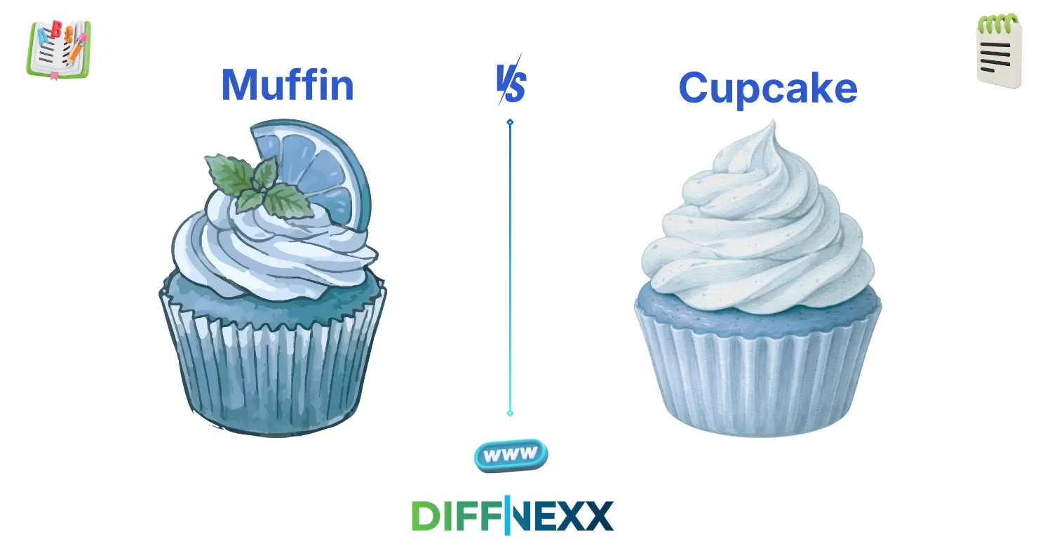difference between muffin and cupcake