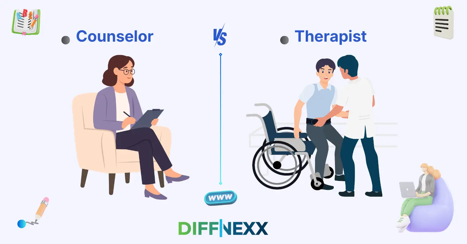 difference between counselor and therapist