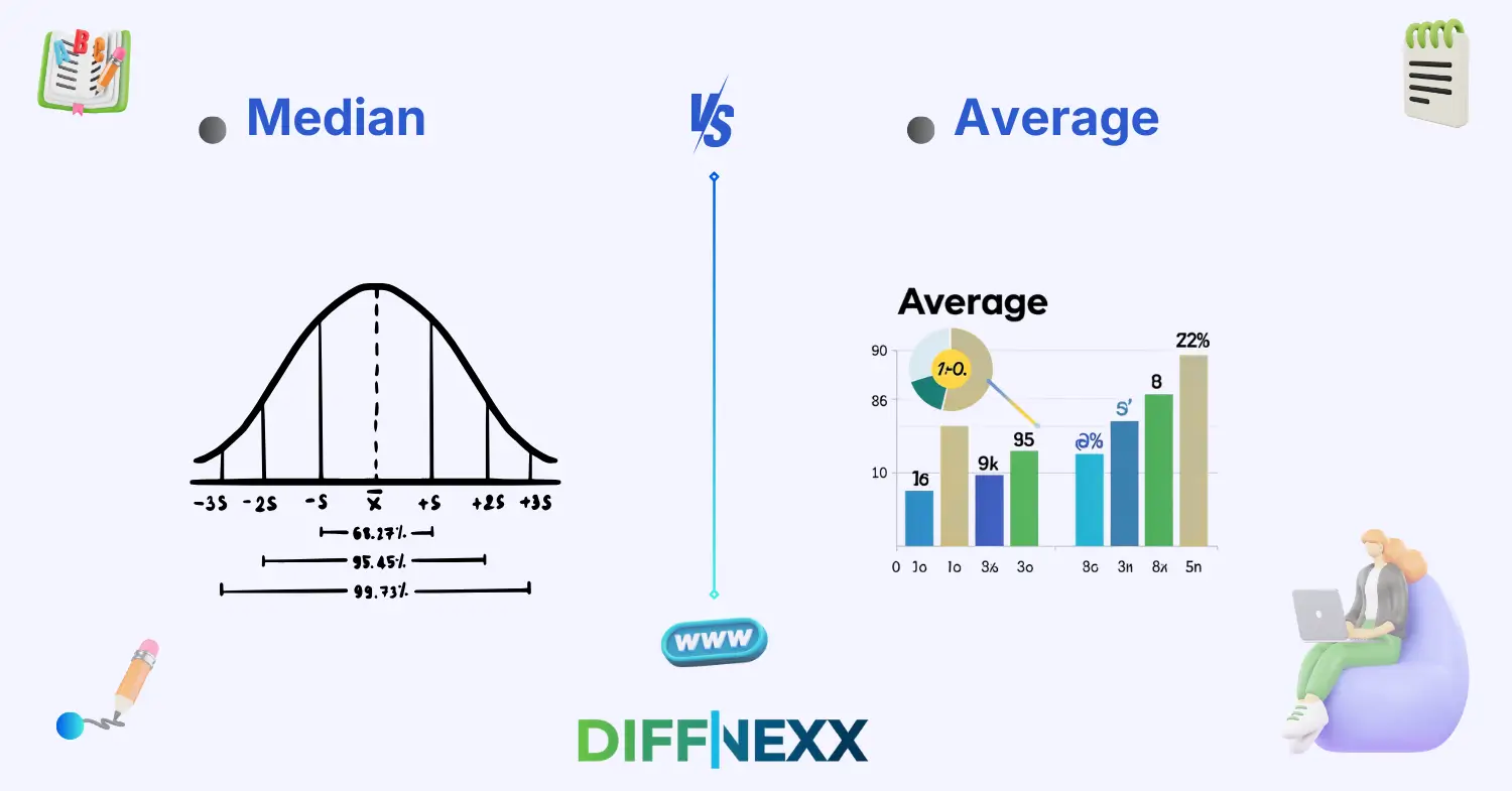 difference between median and average