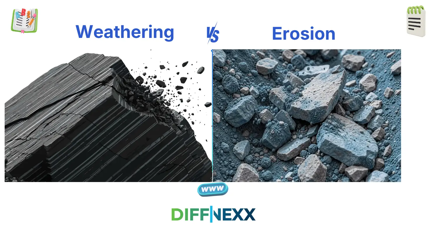 difference between weathering and erosion