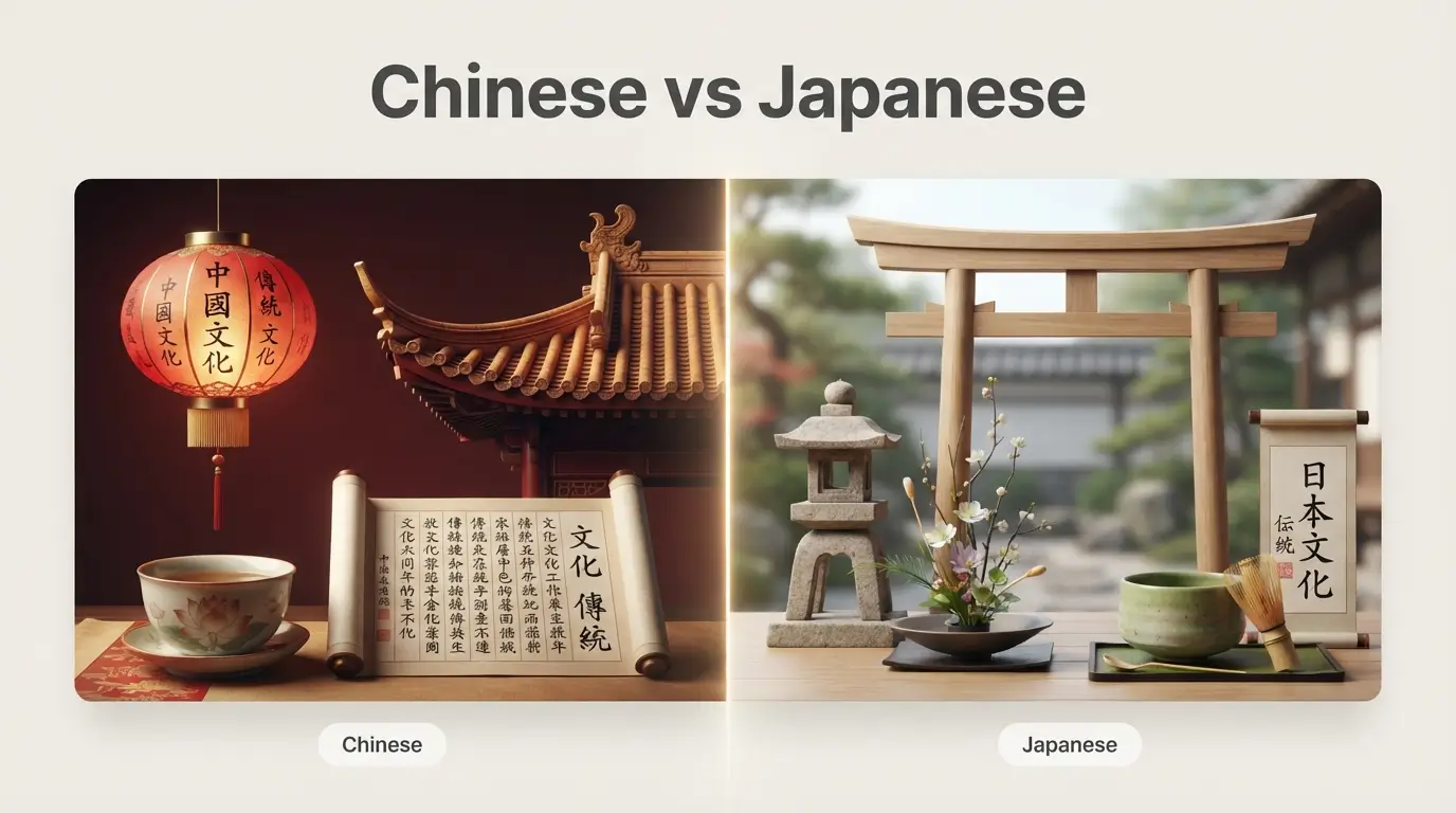 difference between chinese and japanese