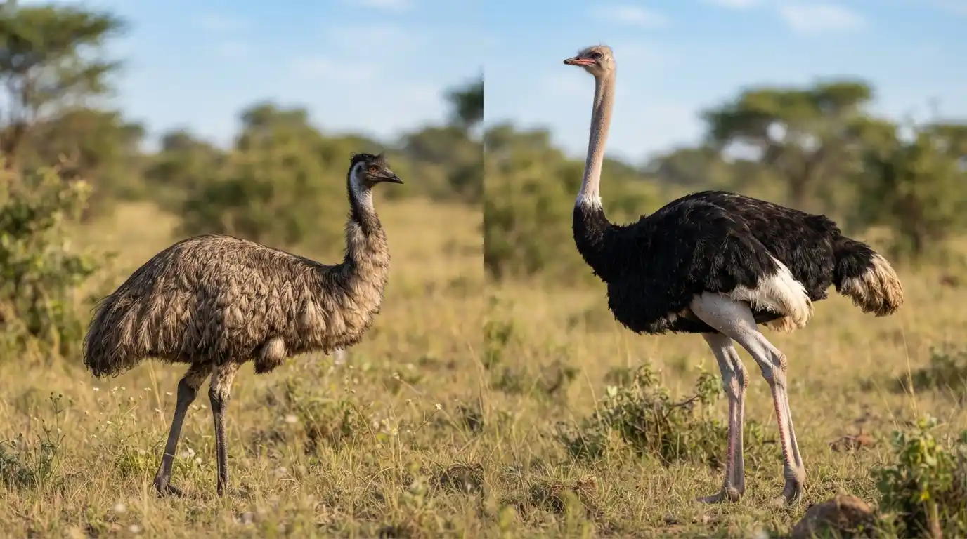 difference between emu and ostrich