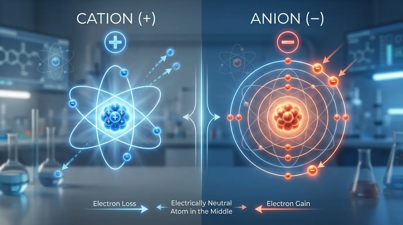 Difference between cation and anion
