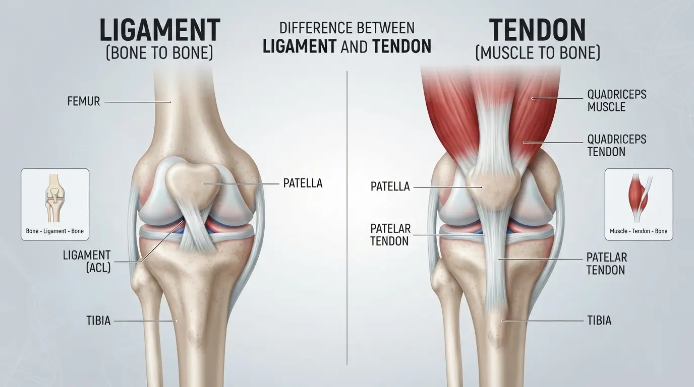 Difference Between Ligament and Tendon