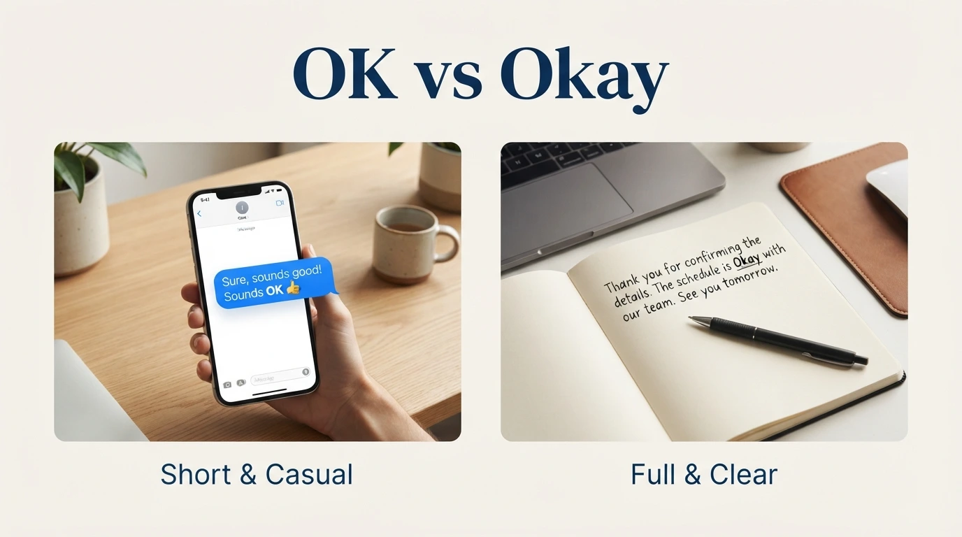 Difference between ok and okay