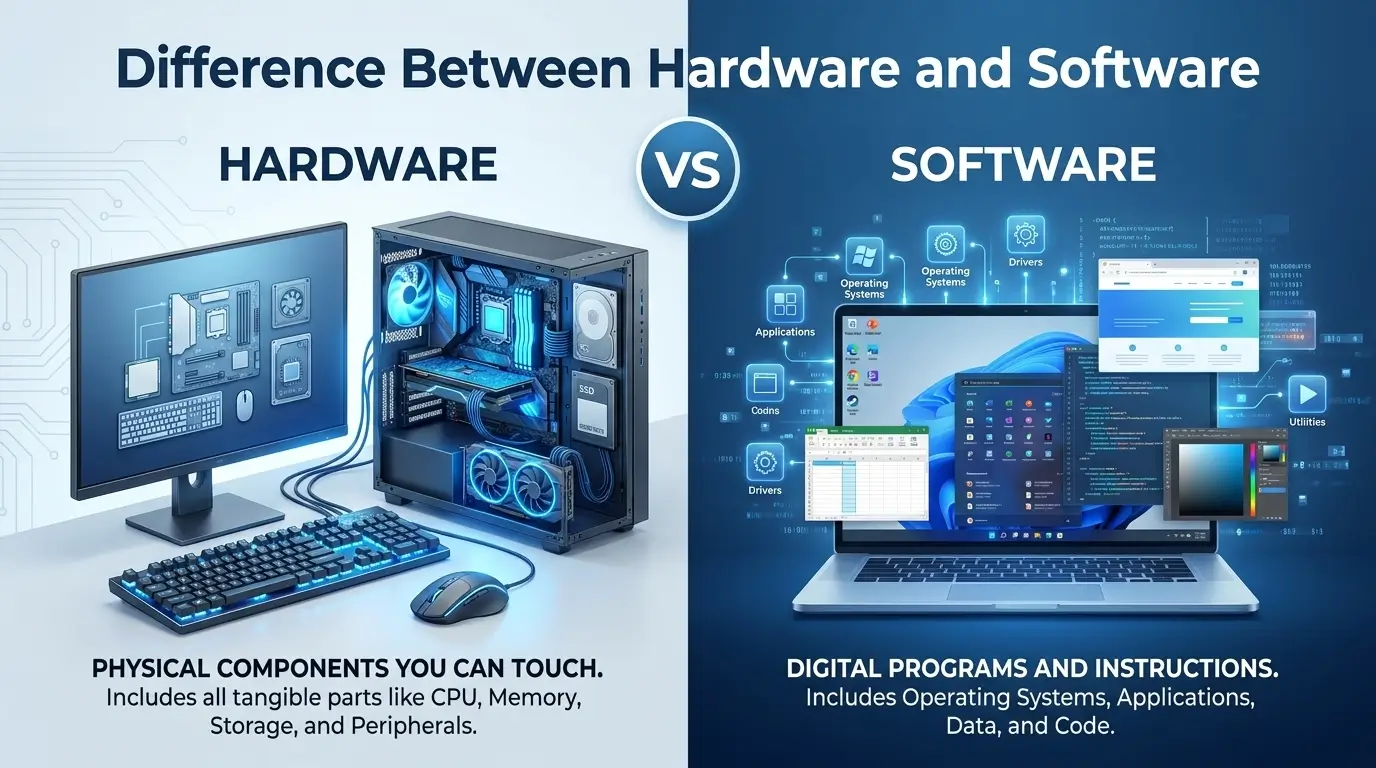 difference between hardware and software