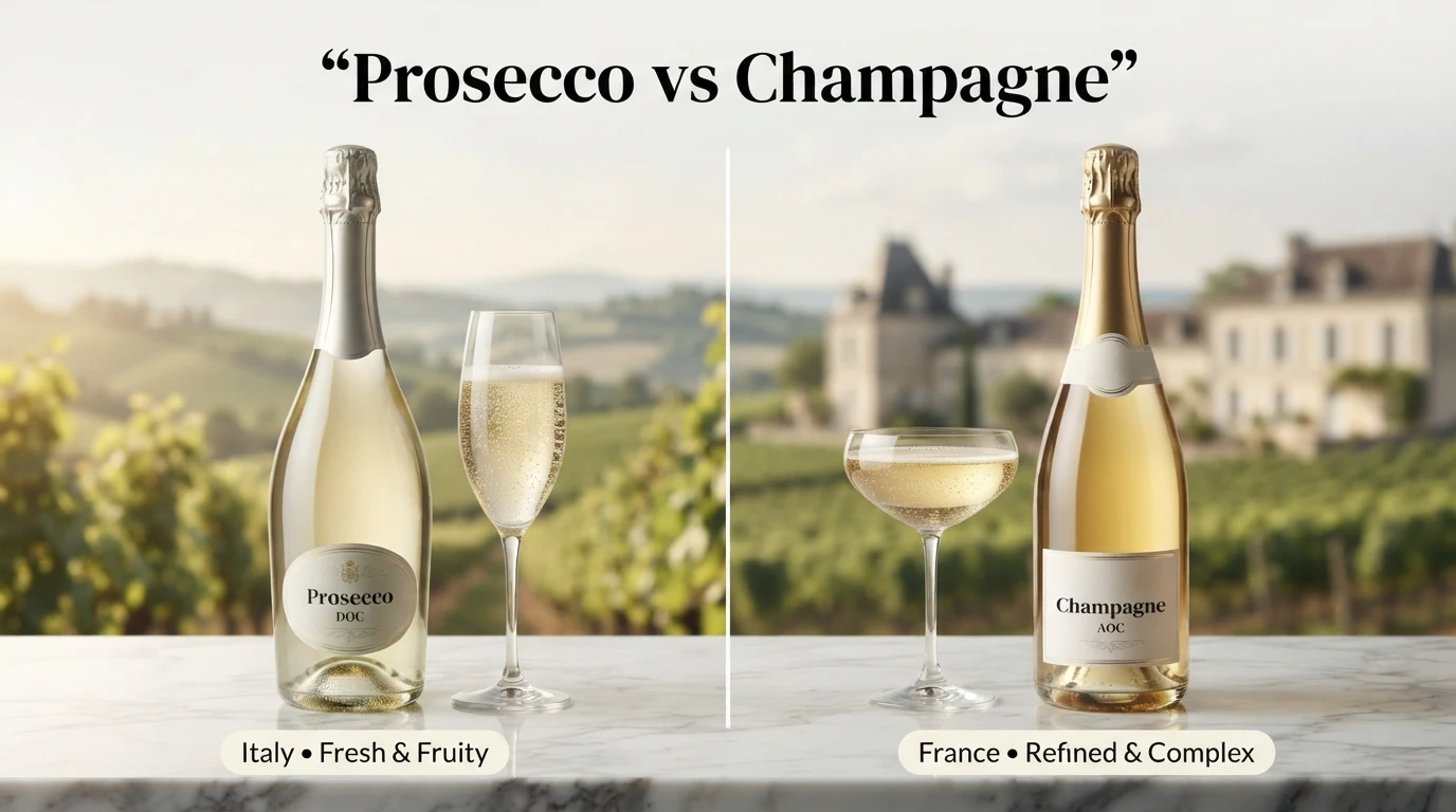 Difference between prosecco and champagne