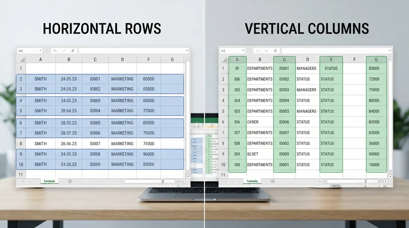 difference between row and column