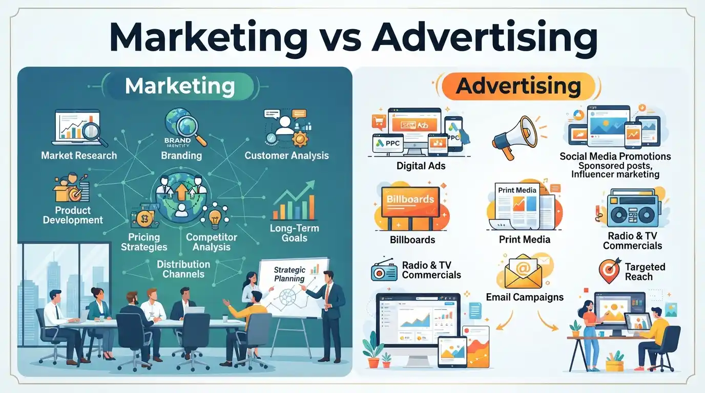 Difference Between Marketing and Advertising